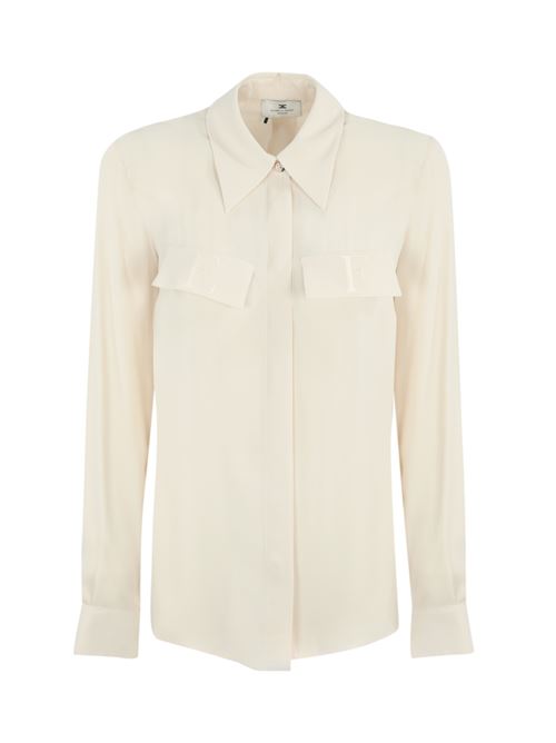 Camicia in georgette lattice con patte ricamate Elisabetta Franchi | CA08846E2CI4